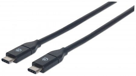 MANHATTAN USB 3.1 Typ C Gen2-Kabel, Typ C-Stecker auf Typ C-Stecker, 10 Gbit/s, 3 A, 0,5 m, schwarz, 354899