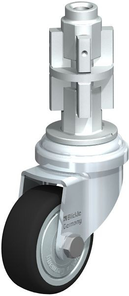Blickle LRA-PATH 50K-FK-E04 Apparate-Lenkrolle mit Expander, Thermoplastisches Polyurethan, Grau, 848576