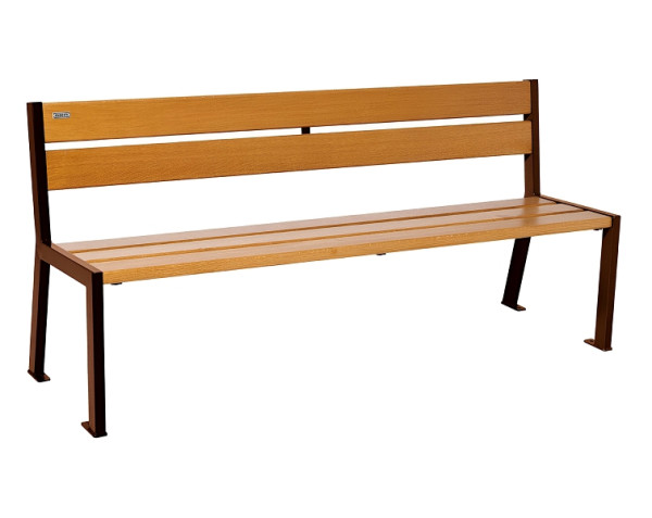 Procity Sitzbank Silaos 5 Holzlatten, 1800 mm, Ohne Armlehne, Holz & Stahl, helle Eiche/Rost Korken Effekt, 209502.S025.CHEC