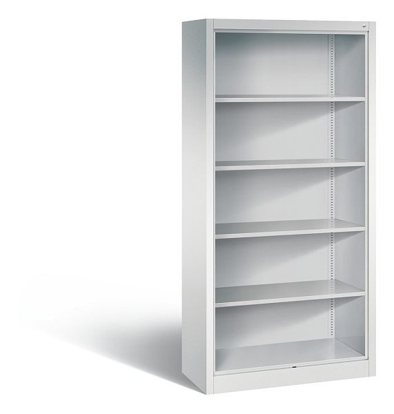 C+P Stahlregal mit Rückwand Acurado, H1950xB930xT400mm, Farbe: Lichtgrau, 5 OH, 9160-000 S10000