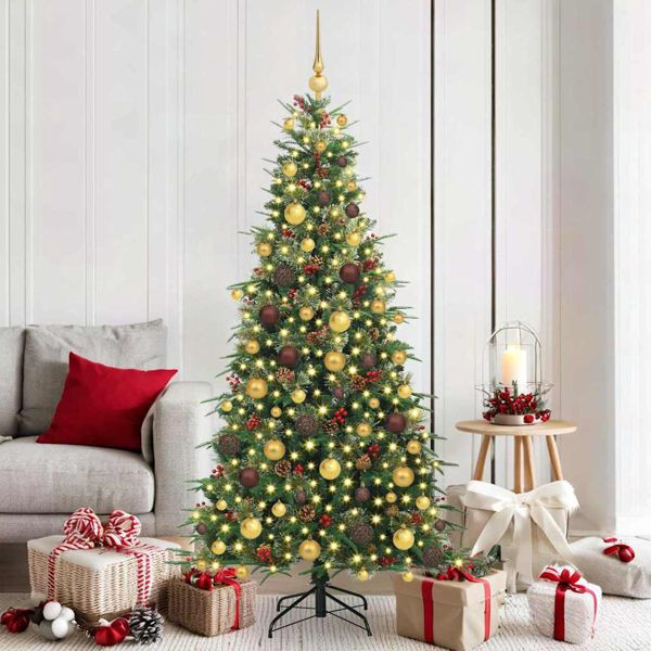 vidaXL Künstlicher klappbarer Weihnachtsbaum Grün 180 cm PE und PVC, 3397416