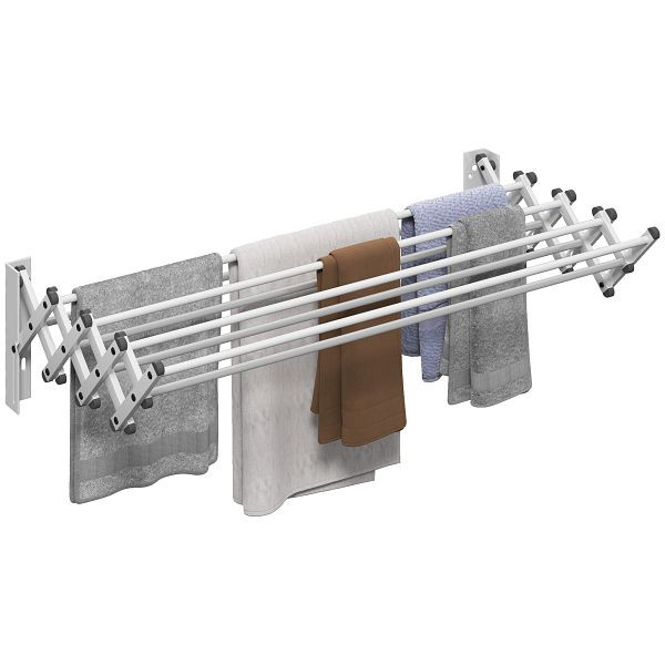 HOMCOM Handtuchhalter, Aluminium, verstellbar, für Innen- und Außenbereich, Silber, 850-337V00SR