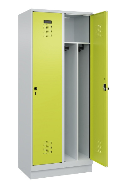 C+P Spind Evolo PLUS, mit Sockel, 2 Abteile, 1950x800x500mm, 7035/0024, Verschluss Drehriegel, 049020-22F S10015