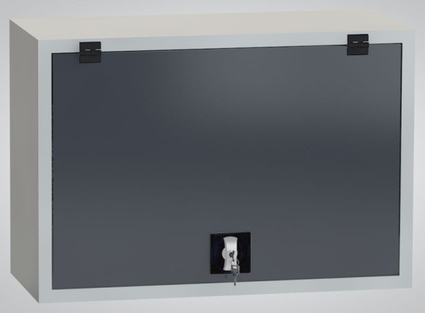 KLW Hängeschrank - 400 x 725 x 350 mm H x B x T, Mit abschliessbarer Klapptüre und 1 Fachboden verzinkt, SFN-GI0400KO-0001XRH