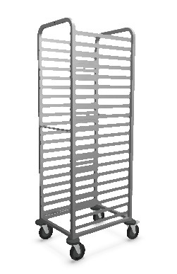 B.PRO RWR-B 6 x 4 Regalwagen zum Transport von Backblechen 600 x 400 mm mit Rollen aus verzinktem Stahl, 575105