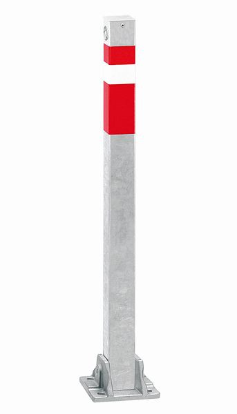 autasi Vierkant-Stahlpoller umlegbar mit Feuerwehrverschluss DIN3222, V-FD