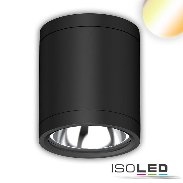 ISOLED LED Deckenaufbaustrahler IP65, schwarz, 10W, ColorSwitch 3000/4000/5000K, dimmbar, 115591