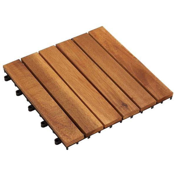 vidaXL Terrassenfliese 20-teilig Braun 30 x 30 cm Akazien-Hartholz, 3444687
