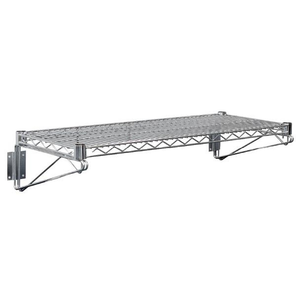 Vogue Gitterwandregal mit Halterungen 61cm breit, Chrom-Nickel-Stahl, U200