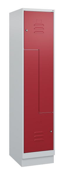 C+P Z-Spind Classic PLUS, Sockel, 2 Abteile, 1800x400x500mm, 7035/3003, Zylinderschlösser, 0800237-122 S10016