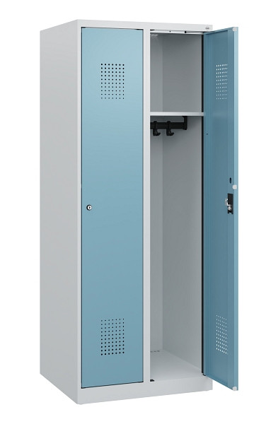 C+P Spind Evolo PLUS, 2 Abteile, 1530x600x500mm, 7035/0010, Zylinderschloss, 0490005-20 S10035