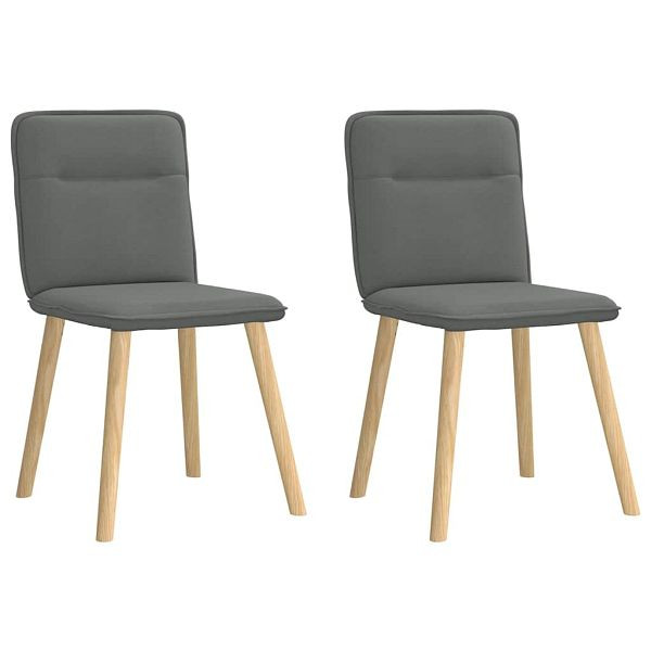 vidaXL Esszimmerstühle 2 Stk. Dunkelgrau Stoff, 4101221