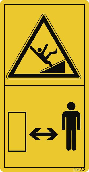 Moedel Ausreichenden Sicherheitsabstand zum Erntevorsatz..., Folie, 60x116 mm, VE: 2 Stück/Bogen, 69685