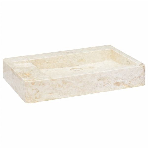 vidaXL Waschbecken Creme 58x39x10 cm Marmor, Material: Marmor, 149159