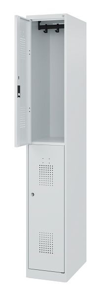 C+P Doppelstöckiger Feuerwehrspind, Modell FLEXO, H1850B300T500 mm, Lichtgrau, 0493015-10LR S10000