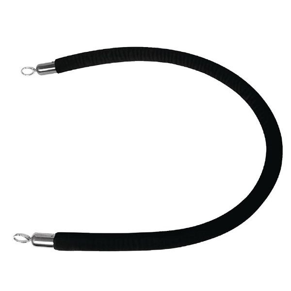 Bolero Absperrkordel 1,5 m schwarz, gewölbte Zinklegierungsenden, CB511