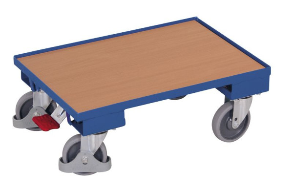 VARIOfit Euro-System-Roller mit Boden (10 mm Rand), Ladefläche: 605 x 410 mm, RAL 5010 enzianblau, Ladehöhe: 225 mm, sw-410.070