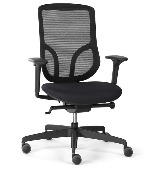 Deskin Bürostuhl DV 150 NET, Fußkreuz Polyamid schwarz, Stoff Delta, schwarz, 352454