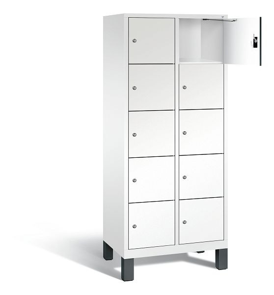 C+P Schließfachschrank Evolo, H1850xB810xT500mm, Farbe: Verkehrsweiß / Dekor Weiß, 48010-225 S10145