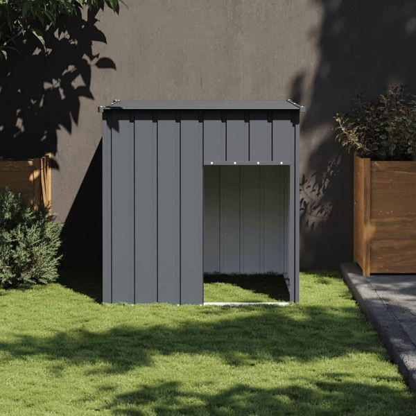 vidaXL Hundehütte mit Dach Anthrazit 110x103x109 cm Verzinkter Stahl, 172355