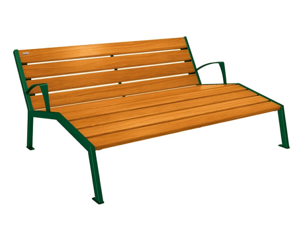 Procity Liegestuhl Silaos 1800 mm, Mit Armlehne, Holz & Stahl, helle Eiche/RAL 6005, 209661.6005.CHEC
