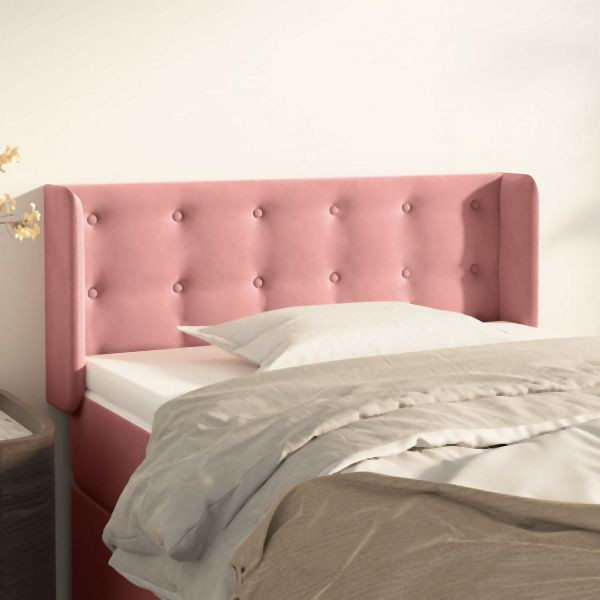 vidaXL Kopfteil mit Ohren Rosa 83x16x78/88 cm Samt, 3119237