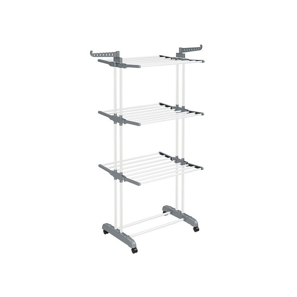 SONGMICS Wäscheständer 4 Ebenen mit klappbaren Flügeln und Rollen weiß, B34LLR701W01