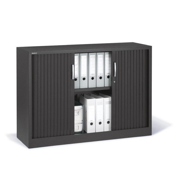 Deskin Rollladenschrank BASE L, Stahl, Anthrazit RAL 7021, B 1200 x H 845 x T 420 mm, 247717