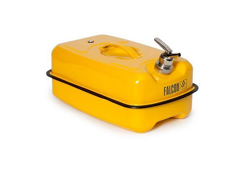 FALCON Sicherheitsbehälter aus Stahl, mit Feindosierhahn, 20 Liter Volumen, gelb, 235-303