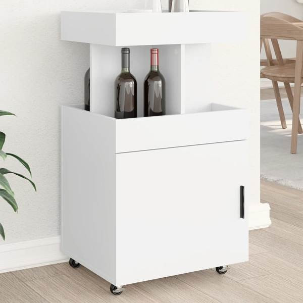 vidaXL Barwagen Weiß 50x41x89 cm Holzwerkstoff, 848262, 8721102816840