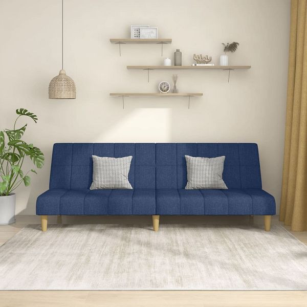 vidaXL Schlafsofa 2-Sitzer Blau Stoff, Top-Qualität, 375830