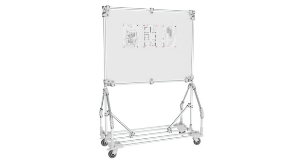 TRILOGIQ Whiteboard-Trolley, 850 x 450 x 1730 mm, 21006-04