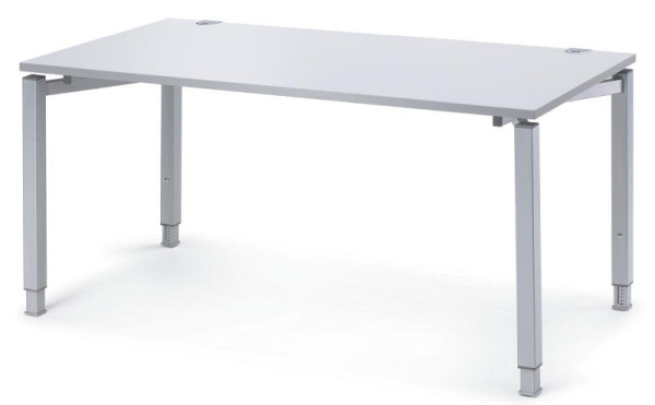 Deskin Schreibtisch CONCEPT LINE, Dekor lichtgrau, Gestell Alusilber, B 1600 x T 800 x H 680 - 820 mm, 221281