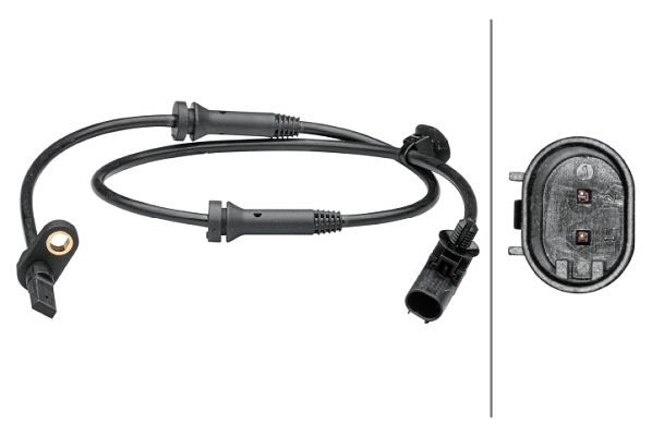 HELLA Sensor, Raddrehzahl, 2-polig, Kabel: 740mm, 6PU 012 679-241