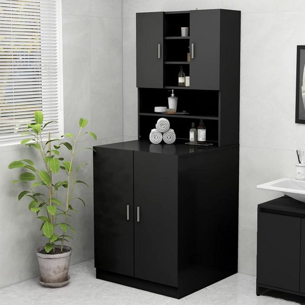 vidaXL Waschmaschinenschrank Schwarz, 3082009