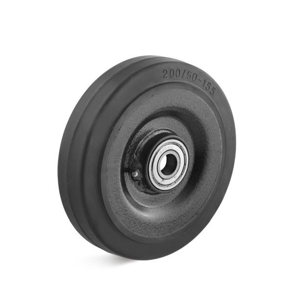 Torwegge Elastik-Vollgummirad, Tragfähigkeit 800 kg, Rad-Ø 250 mm, Radbreite 80 mm, Achsloch-Ø 25 mm, Nabenlänge 90 mm, 0048000