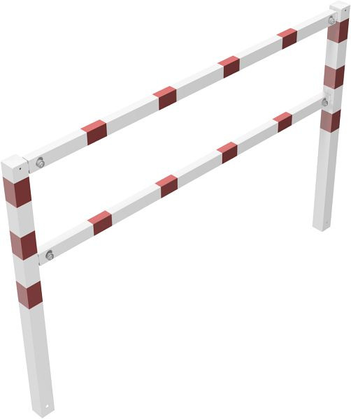 Schake Wegesperren feststehend, zusammenschraubbar mit Ober- und Knieholm, feuerverzinkt und weiß beschichtet, Gesamtbreite: 2000 mm, 416_20B