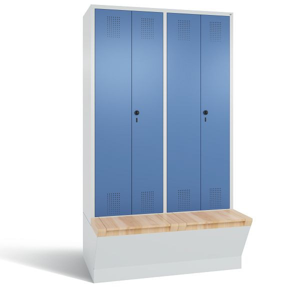 C+P Spind Evolo, 4 Abteile, H2090xB1190xT815 mm, Grau/Fernblau, 48056-40 S10016