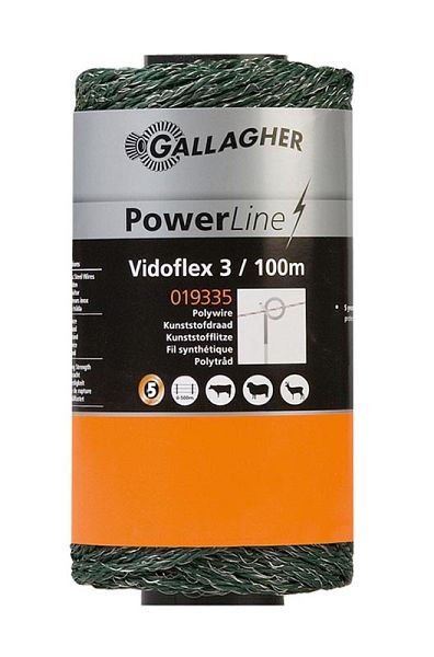 Gallagher Vidoflex 3 PowerLine 100m grün Kunststofflitze, 019335