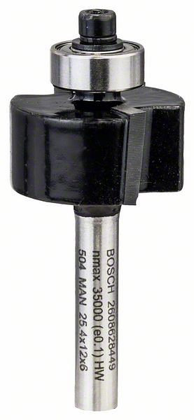 Bosch Falzfräser, 6 mm, D1 25,4 mm, L 12,4 mm, G 54 mm, 2608628449