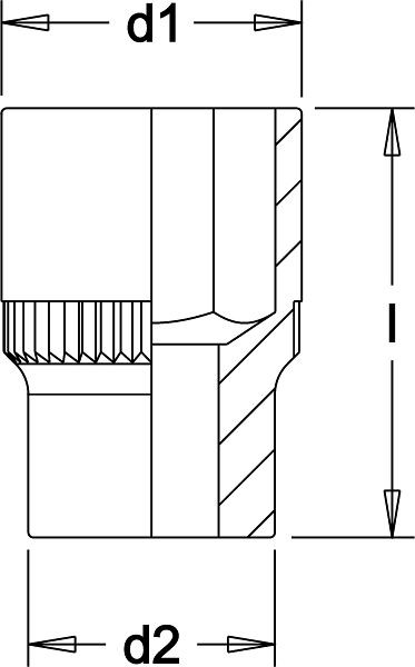 ELORA Steckschlüssel-Einsatz 1/2", Sechskant, 771-LM 17 mm, 0771000172000