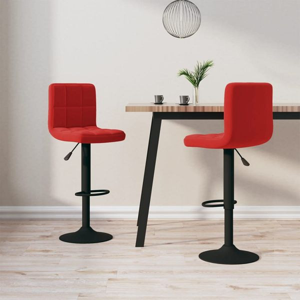 vidaXL Barhocker 2 Stück Weinrot Samt, Polyester, 334311