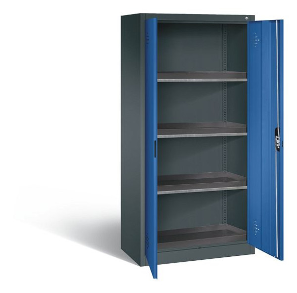 C+P Umweltschrank Acurado, H1950xB930xT500mm, Farbe: Anthrazitgrau / Enzianblau, Muldengriff, 8921-316 S10158