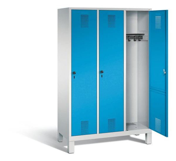 C+P Garderobenschrank Evolo, H1850xB1200xT500mm, Farbe: Lichtgrau / Lichtblau, 48010-32 S10017