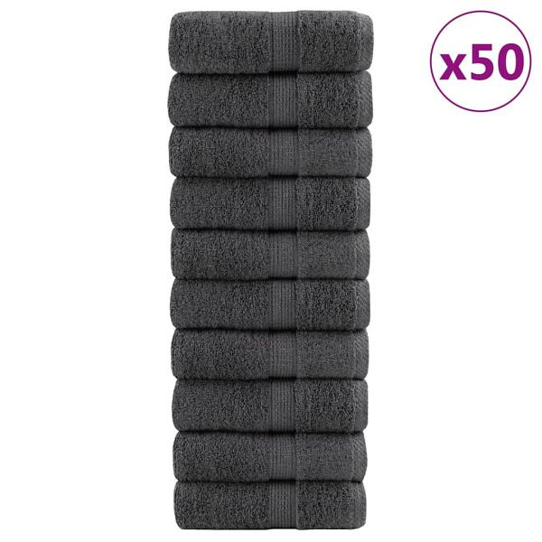 vidaXL Premium-Waschlappen SOLUND, VE: 50 Stück Anthrazit 15x21 cm 600 g/m², 137147, 8721012147881