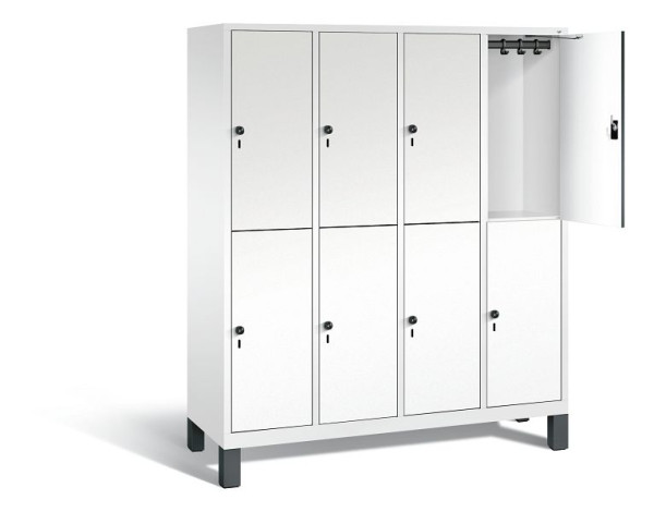 C+P Spind doppelstöckig Evolo, H1850xB1590xT500mm, Farbe: Verkehrsweiß / Dekor Weiß, 48310-42 S10282