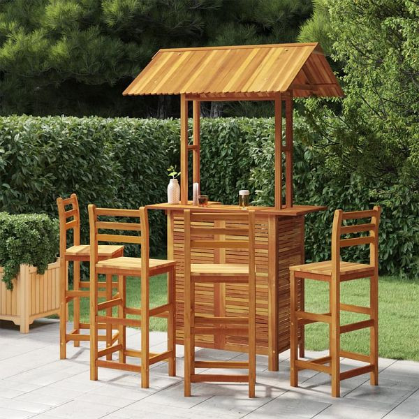 vidaXL 5-teilig Gartenbar-Set Massivholz Akazie, 3116005
