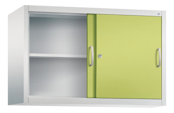 C+P Aufsatzschrank Acurado, H790xB1200xT400mm, Farbe: Lichtgrau / Viridingrün, Bügelgriff, 2 OH, 2045-00 S10170