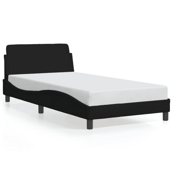 vidaXL Bettgestell mit Kopfteil Schwarz 100x200 cm Stoff, 373127