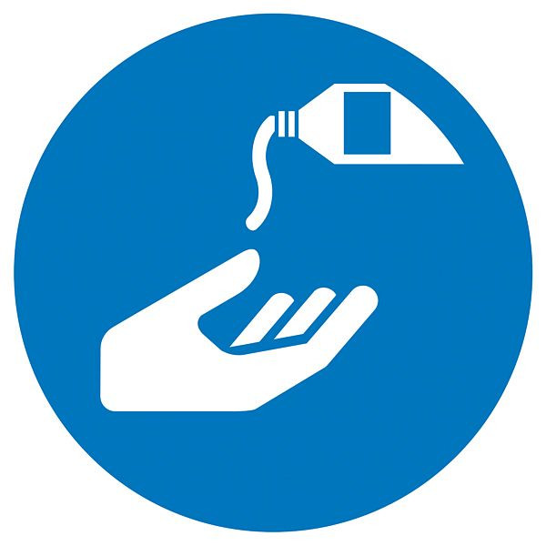 SafetyMarking Gebotsschild, Hautschutzmittel benutzen, Ø 20 cm, Folie, selbstklebend, 21.A7102